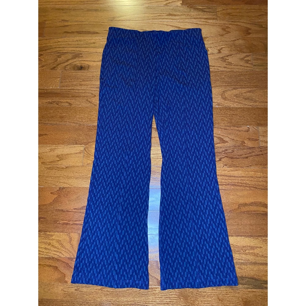 Betabrand Blue Geometric Bootcut‎ Pants Size Medium Petite